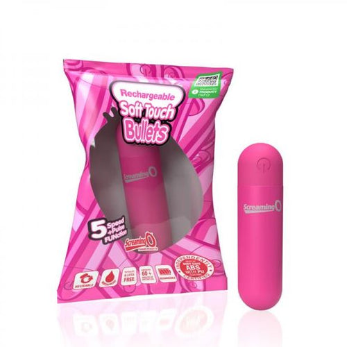 SCREAMING O SOFT TOUCH RECHARGEABLE BULLETS - PINK - SCRARBSPK