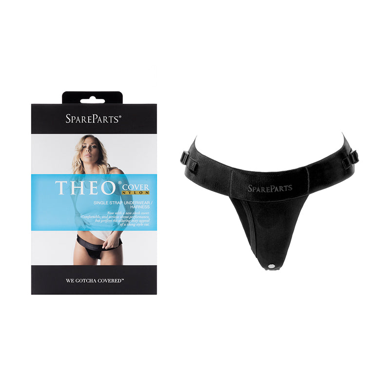 SpareParts Theo Cover Underwear Harness Black (Single Strap) Nylon-Pinkfoxxx