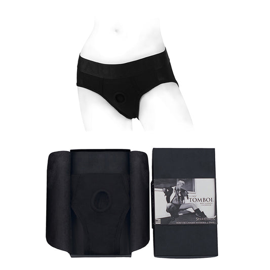 SpareParts Tomboi Rayon Briefs Harness Black-Pinkfoxxx