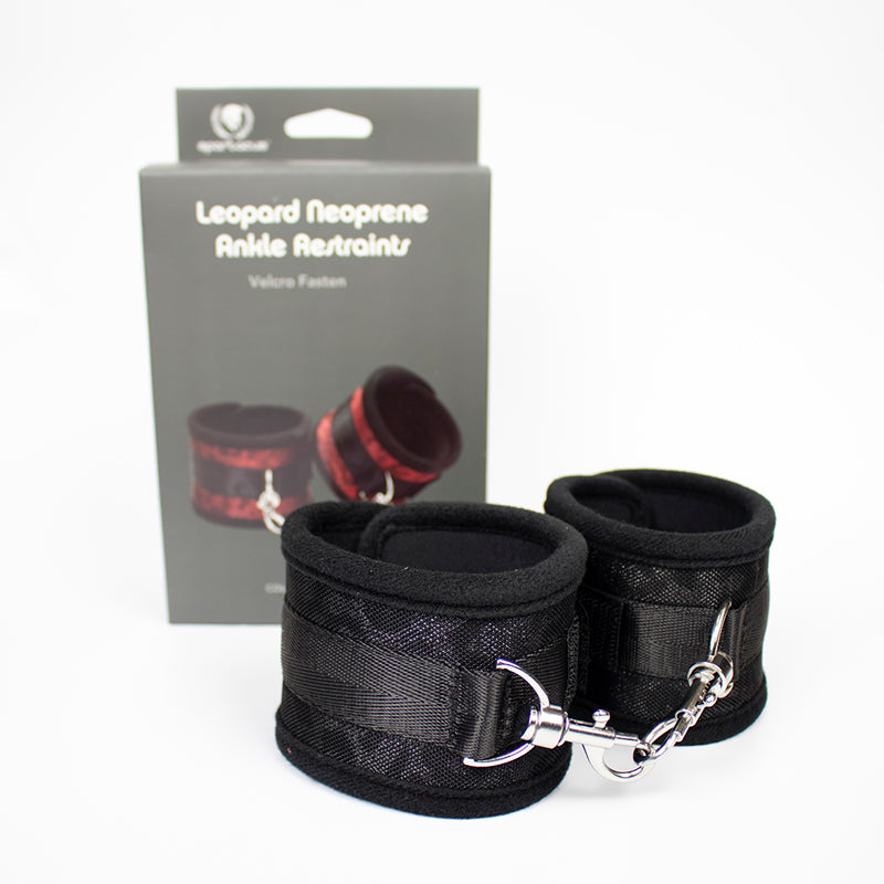 Spartacus Ankle Restraints Neoprene Black-Pinkfoxxx
