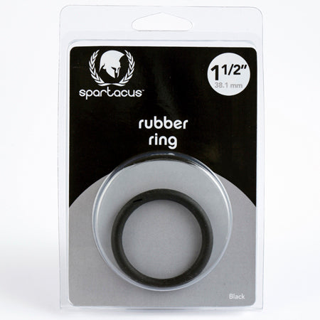 Spartacus Rubber Cock Ring (Black)-Pinkfoxxx