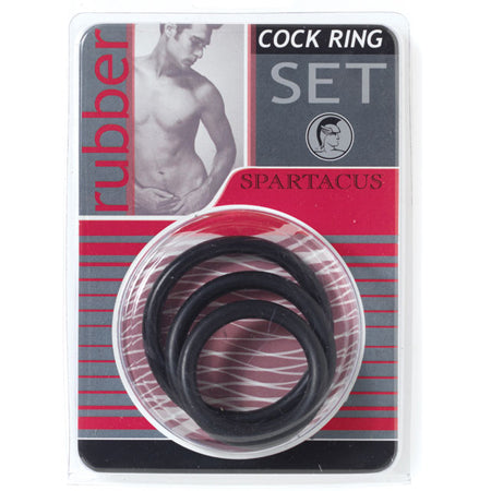 Spartacus Rubber Cock Ring (Set of 3)-Pinkfoxxx