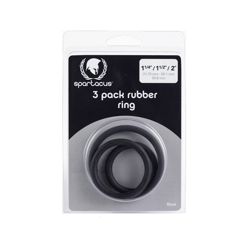 Spartacus Rubber Cock Ring (Set of 3)-Pinkfoxxx