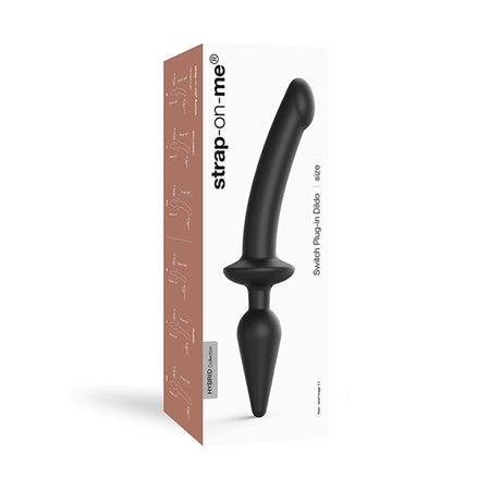 Strap-On-Me Hybrid Collection Switch Plug-In Dual-Ended Dildo & Plug Black-Pinkfoxxx