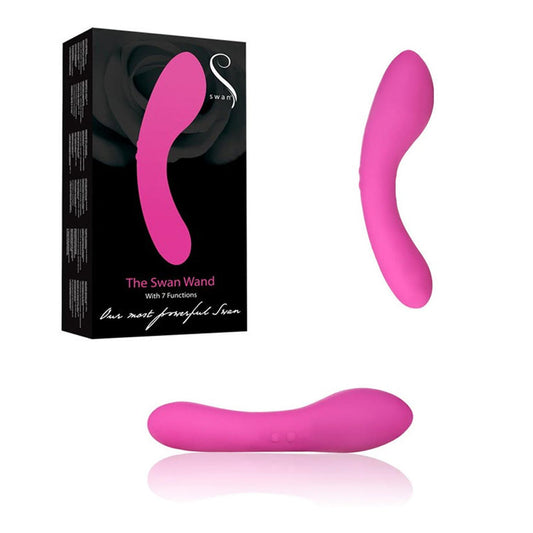 Swan Massage Wand Rechargeable, Waterproof. 2 Motors and 7 functions.-Pinkfoxxx
