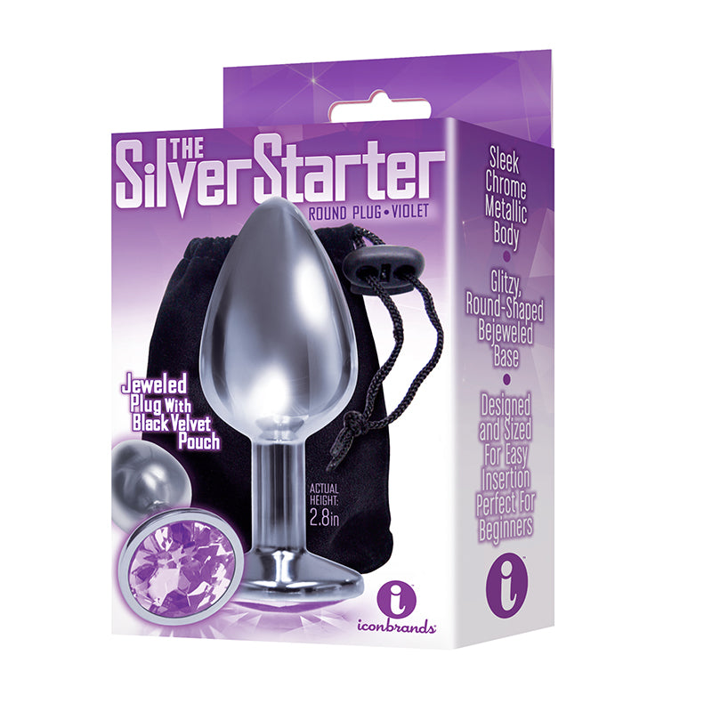THE 9'S, THE SILVER STARTER, BEJEWELED STAINLESS STEEL PLUG-Pinkfoxxx