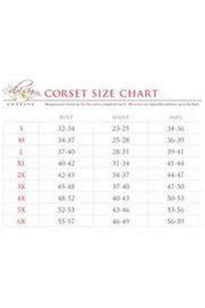 Top Drawer CURVY Black/Silver Brocade Double Steel Boned Overbust Corset