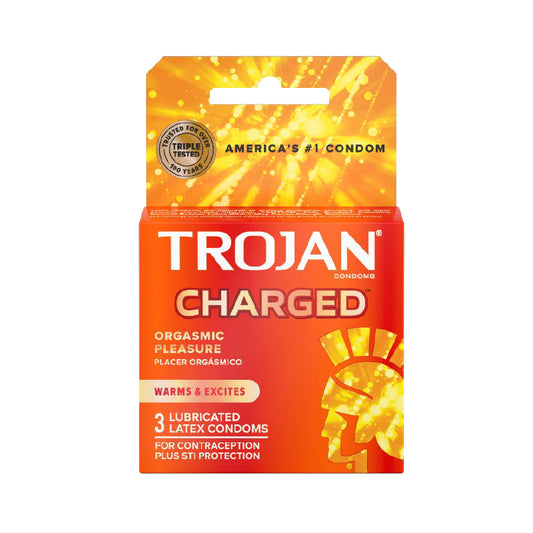 Trojan Charged w/Intensified Lubricant Condoms (3 pack)-Pinkfoxxx