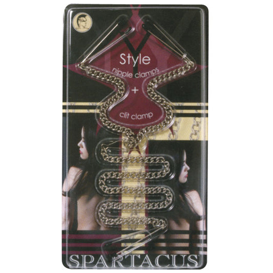 Tweezer Y Clamp Set Nipple And Clit Clamps-Pinkfoxxx