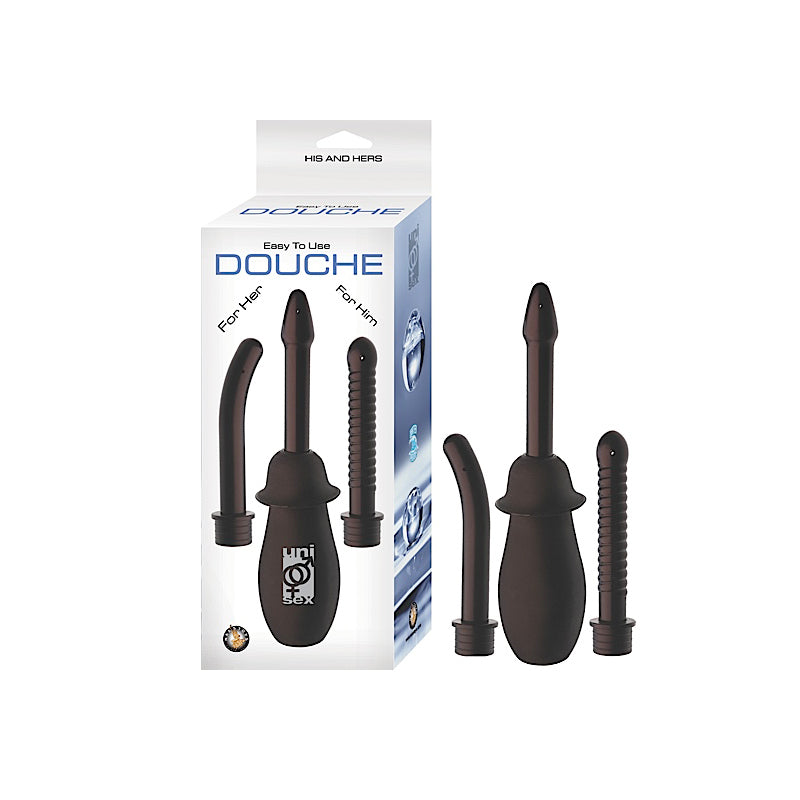 Unisex Douche With 3 Attatchments (Black)-Pinkfoxxx