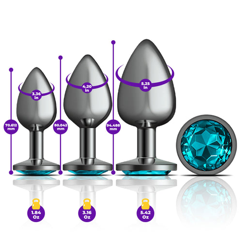 CHEEKY CHARMS METAL PLUG KIT GUNMETAL ROUND TEAL - VBCC9150