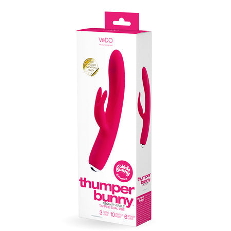 VEDO THUMPER BUNNY RECHARGEABLE DUAL VIBE-Pinkfoxxx