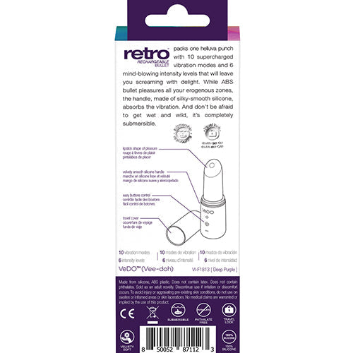 VEDO RETRO RECHARGEABLE BULLET PURPLE - VIF1813