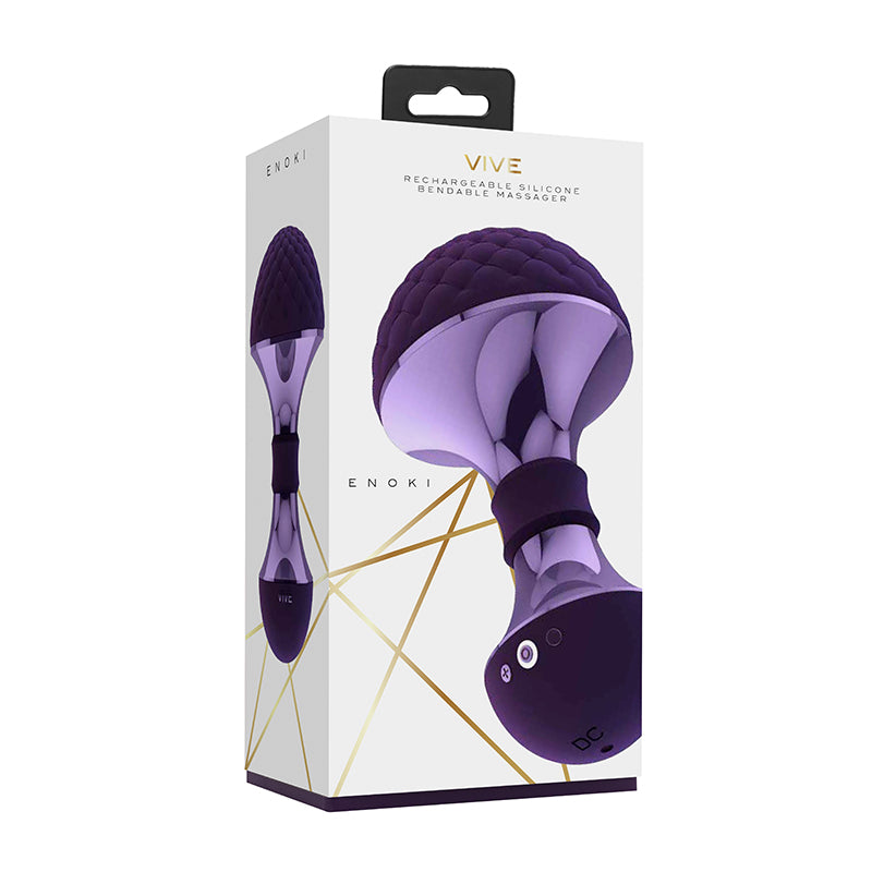 VIVE ENOKI RECHARGEABLE BENDABLE SILICONE MASSAGER-Pinkfoxxx