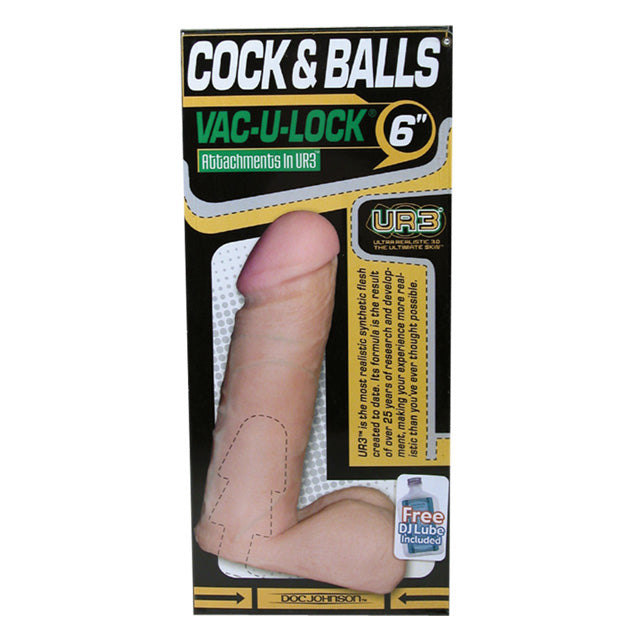 Vac-U-Lock - 6 Inch UR3 Cock White-Pinkfoxxx