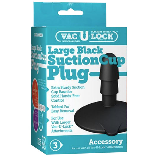 Vac-U-Lock - Large Black Suction Cup Plug Black-Pinkfoxxx