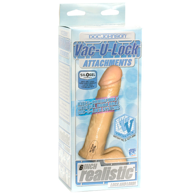 Vac-U-Lock - Realistic Cock White-Pinkfoxxx