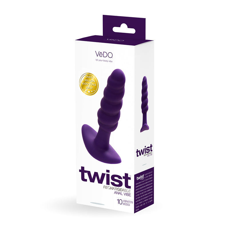 VeDO Twist Rechargeable Silicone Vibrating Anal Plug-Pinkfoxxx