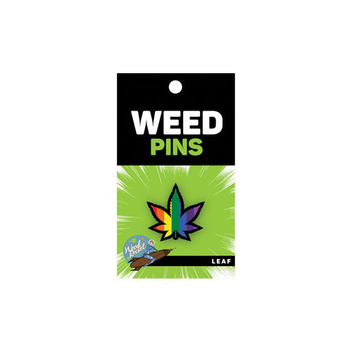 RAINBOW MARIJUANA LEAF PIN (NET) - WREPW004