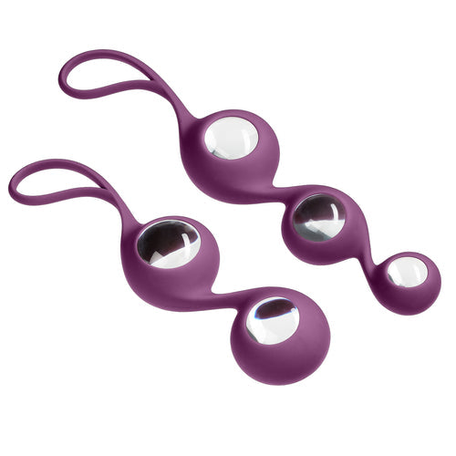 CLOUD 9 HEALTH & WELLNESS BOROSILICATE KEGEL TRAINING SET - PLUM - WTC906