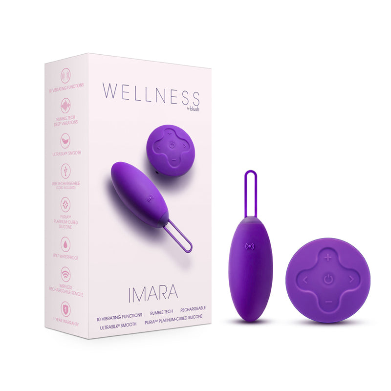 Wellness Imara Vibrating Egg with Remote Purple-Pinkfoxxx