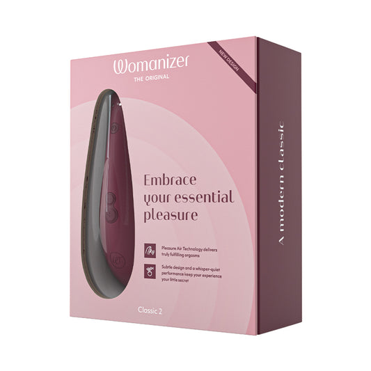 Womanizer Classic 2 Rechargeable Silicone Pleasure Air Clitoral Stimulator-Pinkfoxxx