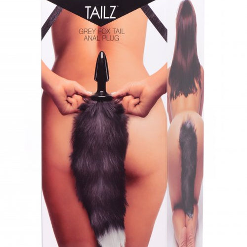 TAILZ GREY FOX TAIL ANAL PLUG - XRAD657