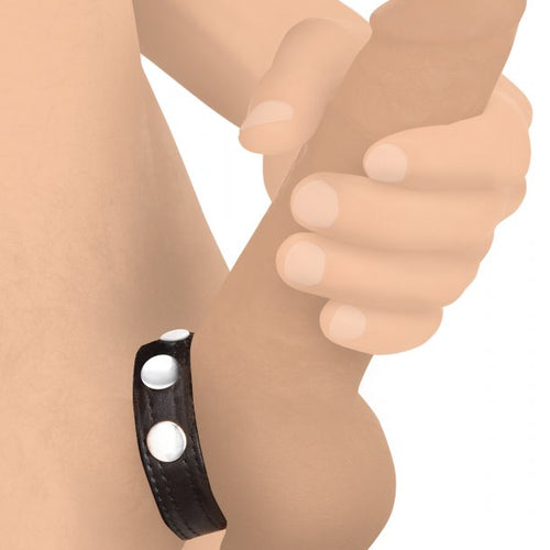 STRICT LEATHER COCK SPEED SNAP COCK RING BLACK - XRAG845BLK