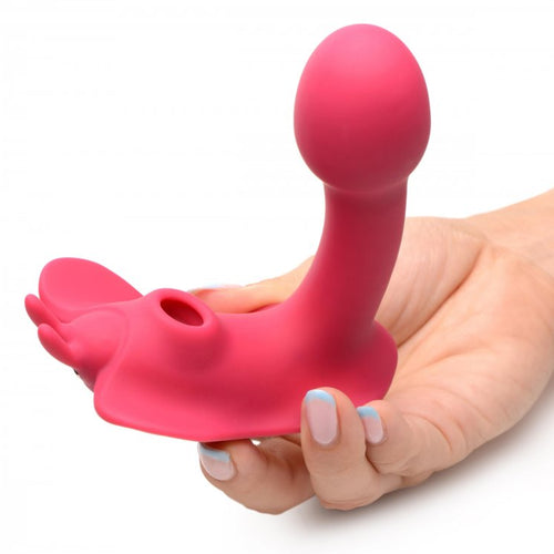 SHEGASM BUTTERFLY TEASE 10X CLIT SUCTION STIM W/ REMOTE - XRAG886