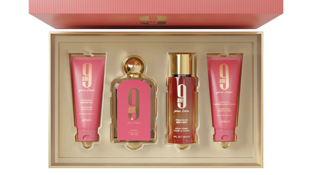 AFNAN 9AM FEMME 4PC SET, WOMEN'S GIFT SET, EDP-Pinkfoxxx