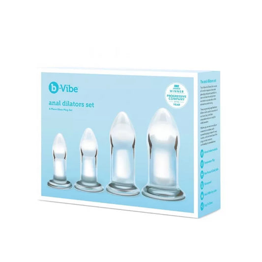 b-Vibe 4-Piece Anal Dilators Glass Plug Set-Pinkfoxxx