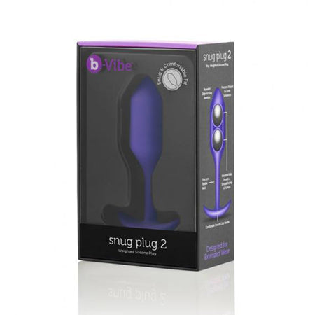 b-Vibe Snug Plug 2 Weighted Silicone Anal Plug Purple-Pinkfoxxx