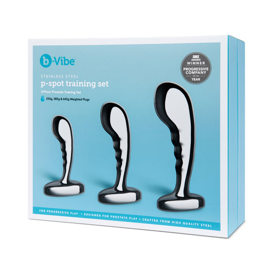 b-Vibe Stainless Steel P-Spot Training Set-Pinkfoxxx