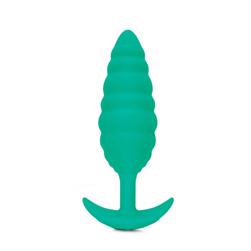 b-Vibe Twist Rechargeable Vibrating Silicone Textured Anal Plug Green-Pinkfoxxx