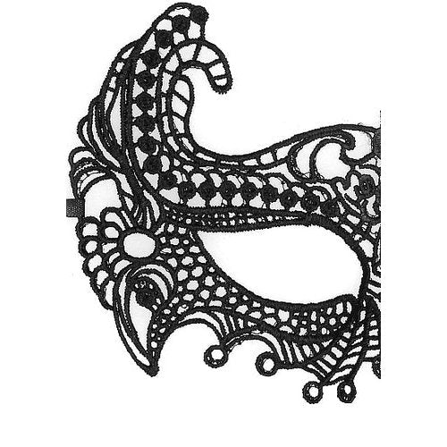 B&W LACE EYE MASK EMPRESS - SHTOU686BLK