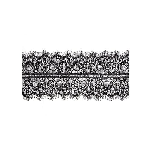 B&W LACE MASK WITH ELASTIC STRAP - SHTOU682BLK