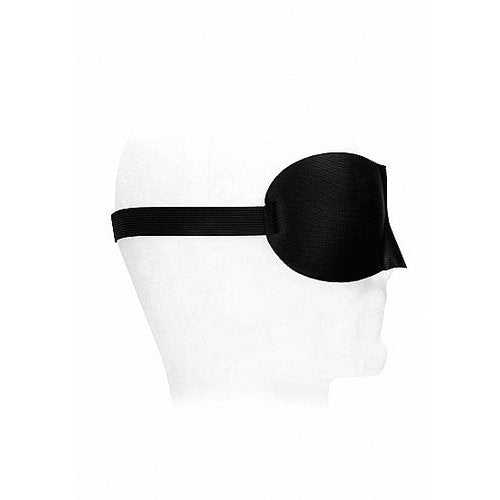 B&W SATIN CURVY EYE MASK W/ ELASTIC STRAPS - SHTOU683BLK