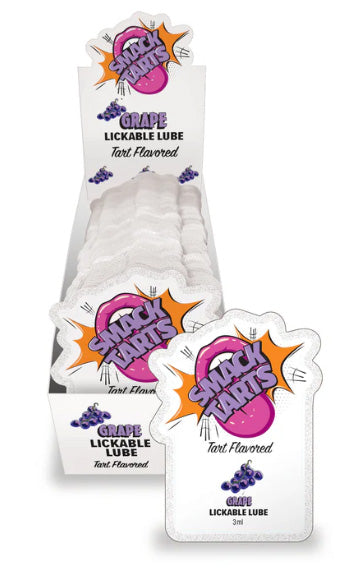 SMACK TARTS LICKABLE MASSAGE OIL 36 PC DISPLAY SOUR GRAPE