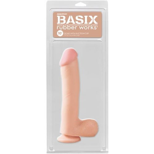 BASIX RUBBER WORKS 10IN DONG W/SUCTION CUP FLESH - PD422221