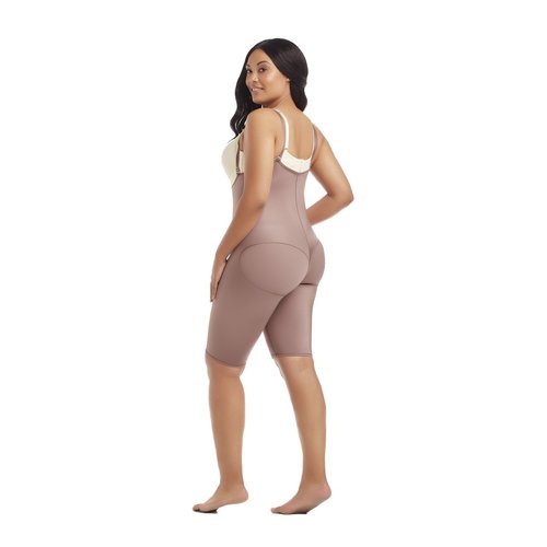 Seamless Body Garment-Below Knee-Suspenders-Braless. This open bust invisible-looking gird