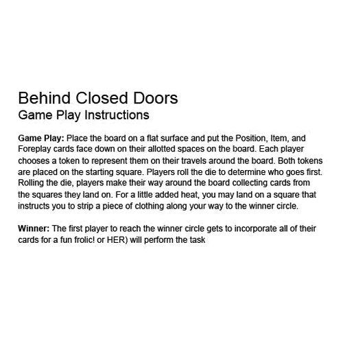 BEHIND CLOSED DOORS GAME
