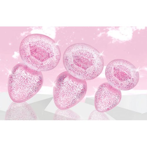 BOOTY SPARKS GLITTER GEM ANAL PLUG SET PINK - XRAG587PNK