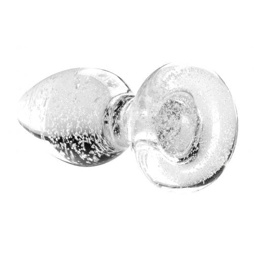 BOOTY SPARKS GLOW-IN-THE-DARK GLASS ANAL PLUG MEDIUM - XRAG555M