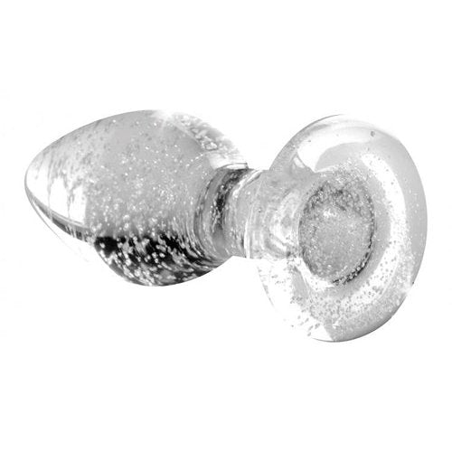 BOOTY SPARKS GLOW-IN-THE-DARK GLASS ANAL PLUG SMALL - XRAG555S