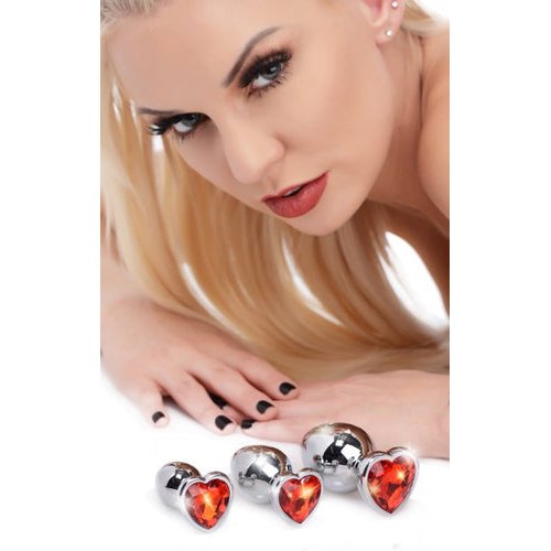 BOOTY SPARKS RED HEART GEM ANAL PLUG SET - XRAG694