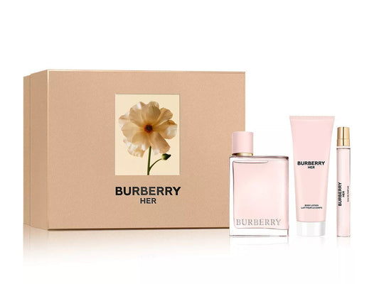 BURBERRY HER 3PC SET, WOMEN'S GIFT SET, EDP-Pinkfoxxx