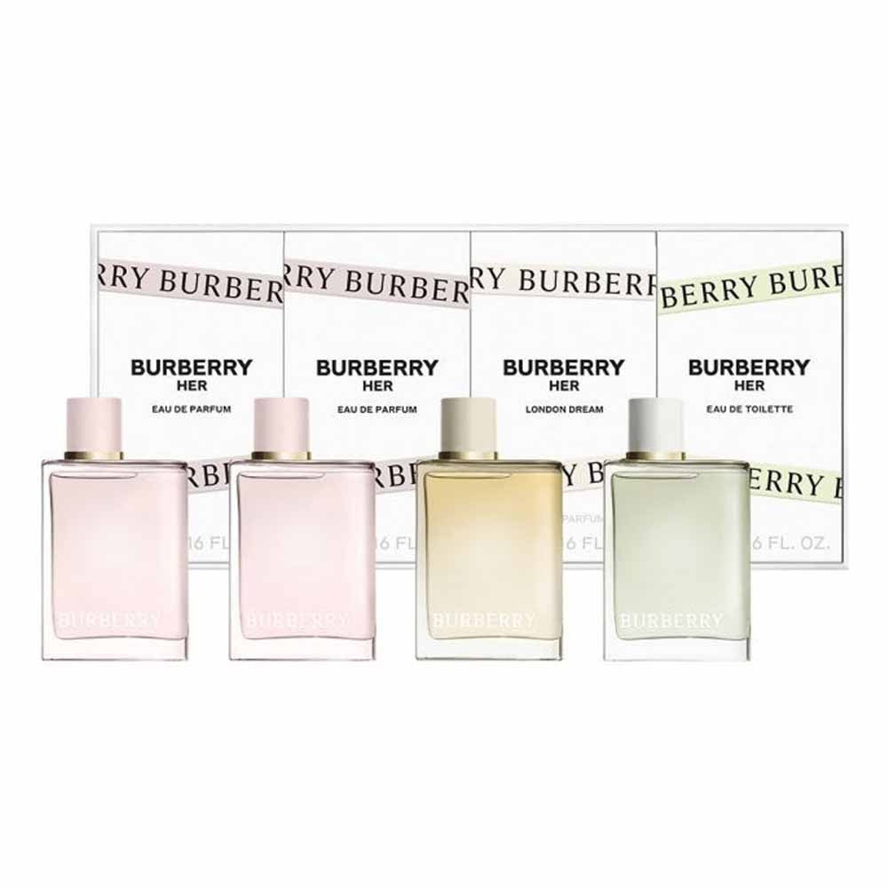 BURBERRY HER MINI 4PC SET, WOMEN'S GIFT SET-Pinkfoxxx