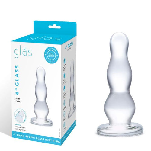 GLASS BUTT PLUG 4 " - ELGLAS140