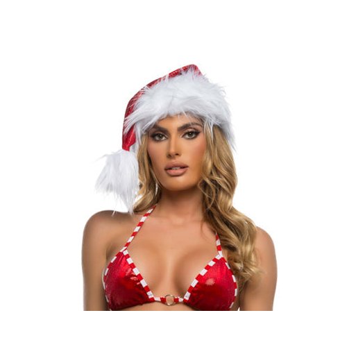 6638 - Faux Fur Trimmed Christmas Hat