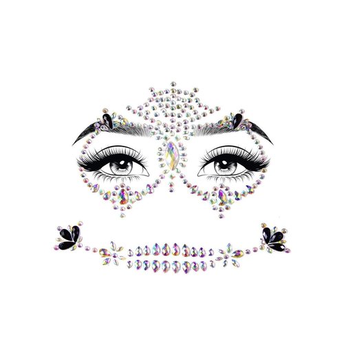 Calavera Skeleton Face Jewels Sticker - EYE024 10122